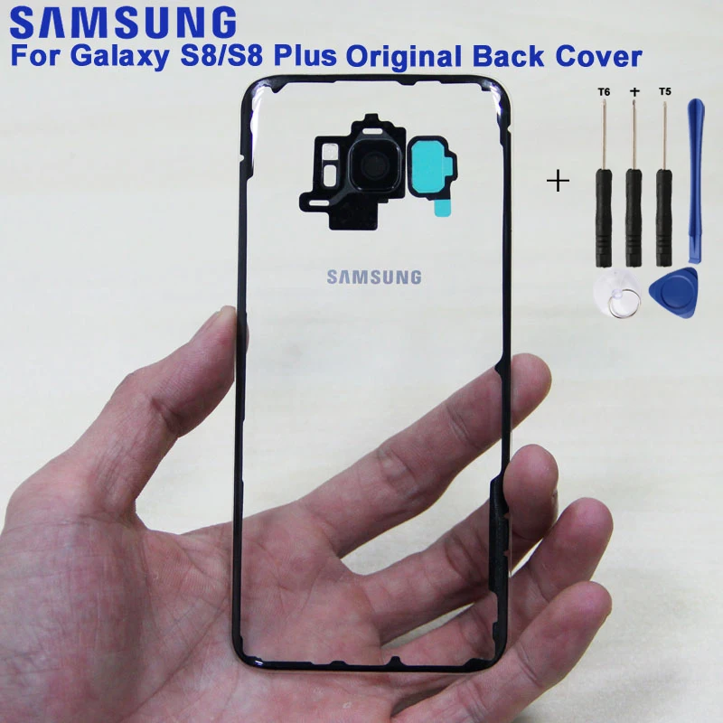 Оригинальная прозрачная версия Samsung стеклянный корпус задняя крышка Чехлы для S8