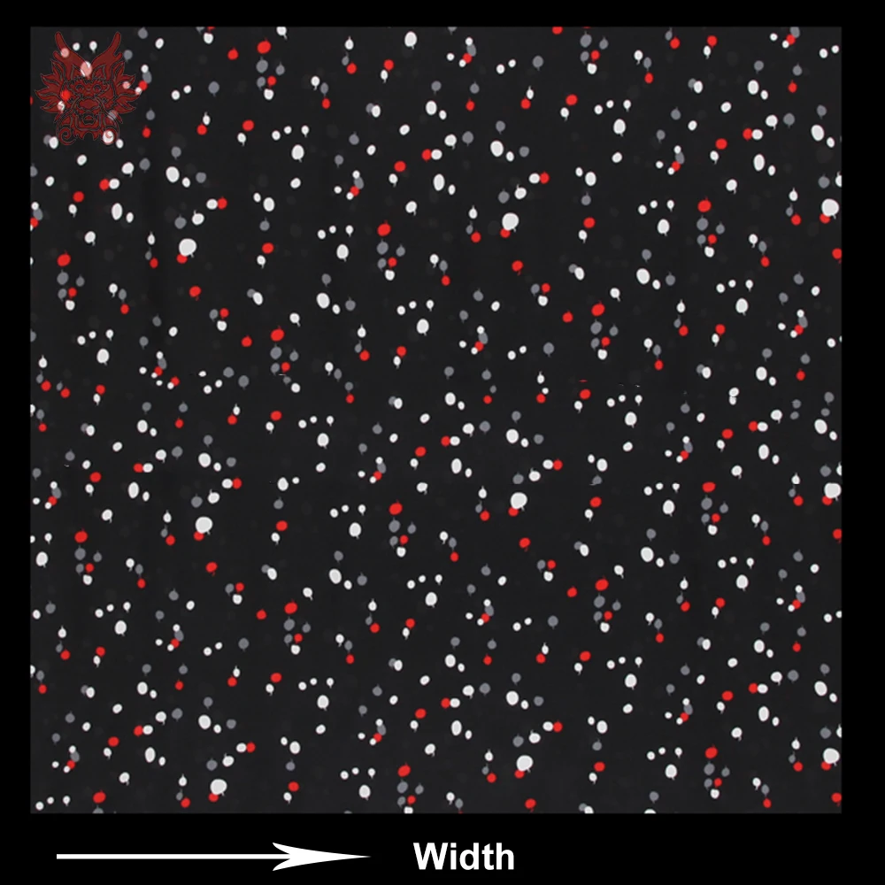 Милая причастия печать черный белый 100% шелк крепдешин ткань для платья