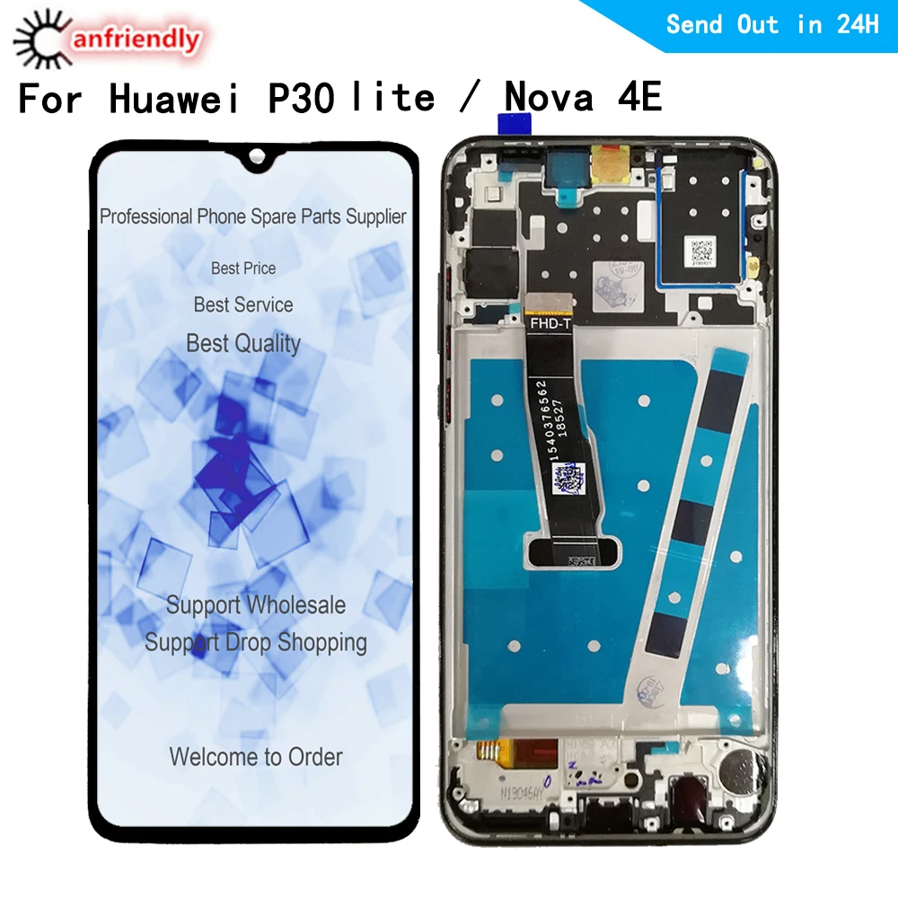 Для huawei P30 lite Nova 4E MAR-L01A L21A LX1A LX1M LX2 L21 MEA L22 с рамкой ЖК-дисплей Сенсорная панель экран