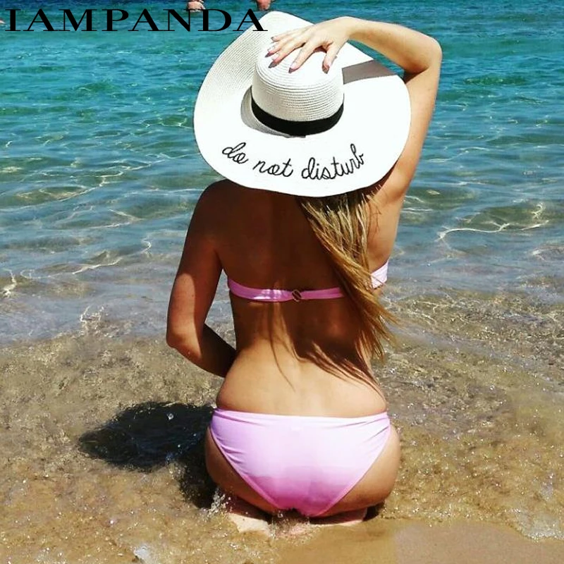 IAMPANDA бренд Хорошее качество вышивки письма Большие шляпы солнцезащитные