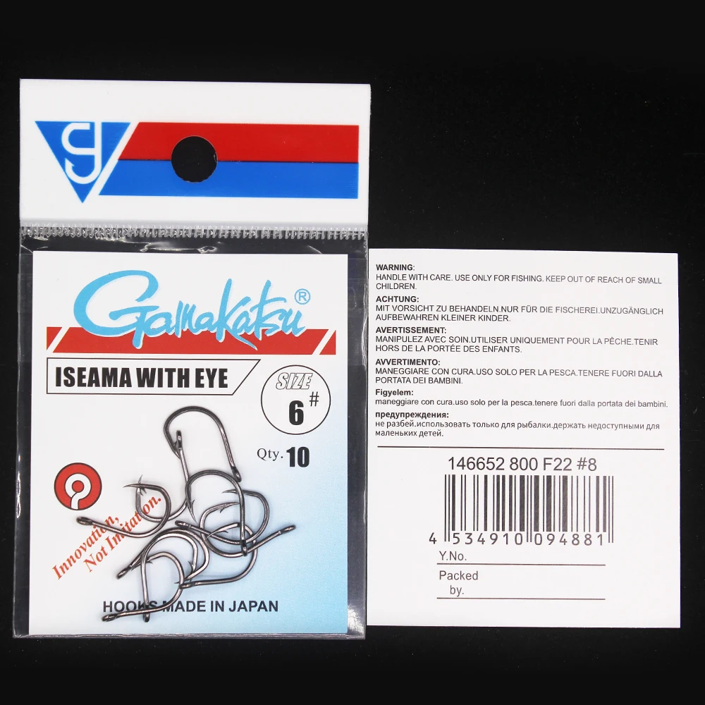 10pcs/lot  ISEAMA Circle Carp Eyed Fishing Hook Ring eye Size 1/0-14#  Fishhooks Japan Single Jig Hook hooks gamakatsu