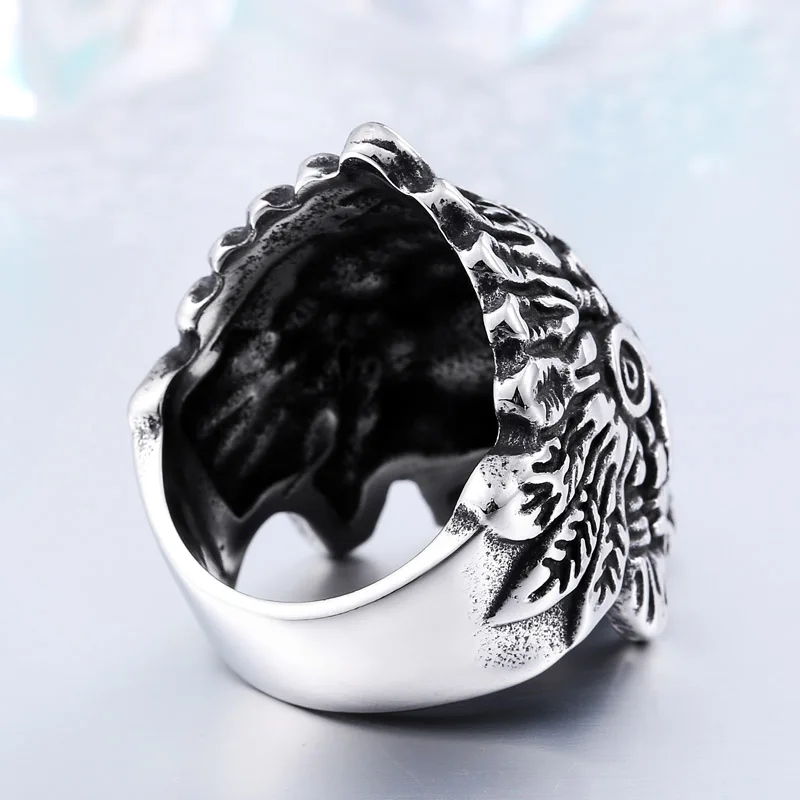 New Indiana Ring Stainless Steel Punk Exaggerated Jewelry USA Fashion Men's Ring BR2041