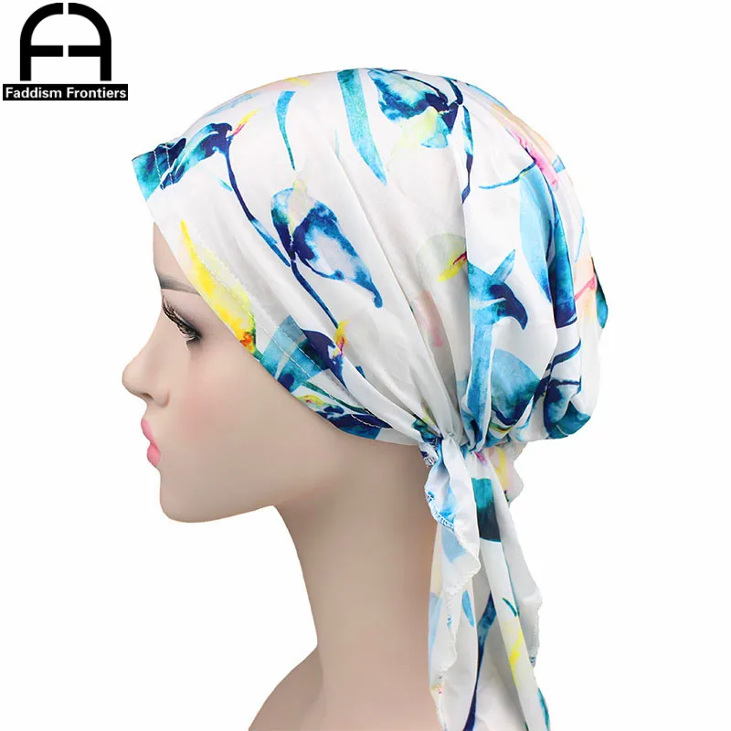 Женская шелковая повязка на голову, с цветочным принтом
