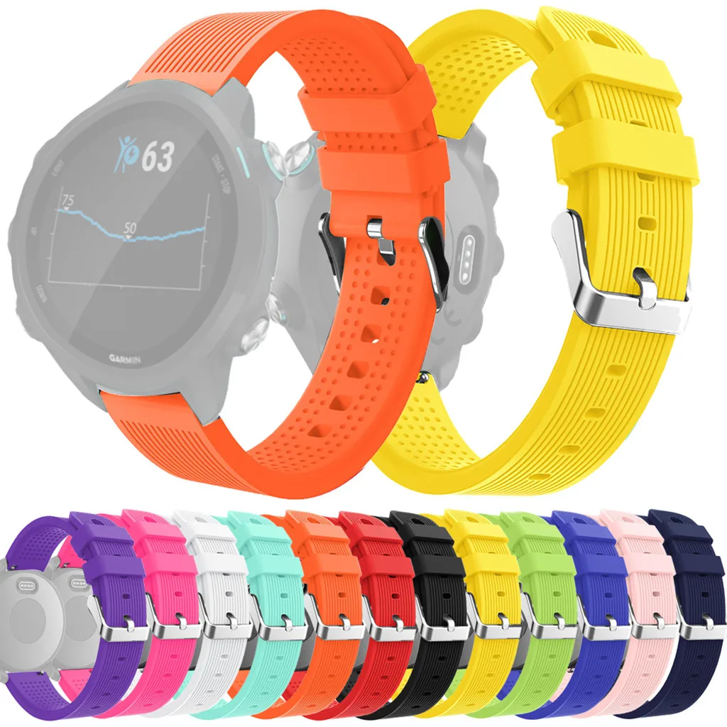Спортивный силиконовый ремешок для Garmin Forerunner 245 245M Music 645 сменный часов 20 мм