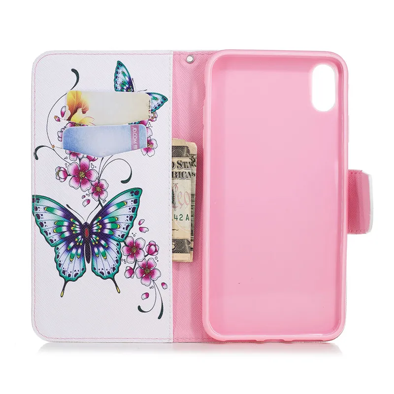 Для iphone XS Max Flower Butterfly Panda Сова шаблон бумажник кожаный чехол-подставка для X Xs Xr