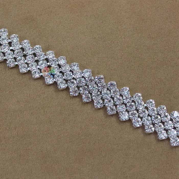 1Yard 15mm Sparkly Close set Czech clear crystal rhinestone chain Diamante Trim in Silver For DIY Browbands Wedding dress Making | Дом и сад