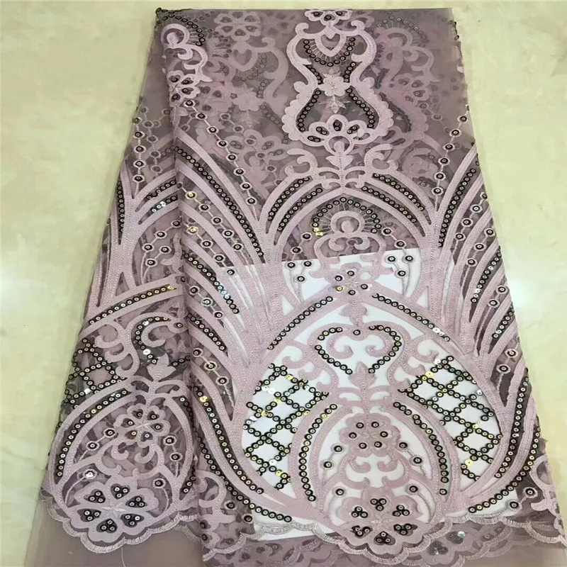 2019 High Quality African Lace Fabric French Tulle Net Embroidery Sequins For Nigerian Party Dresses dp65-1556 | Дом и сад