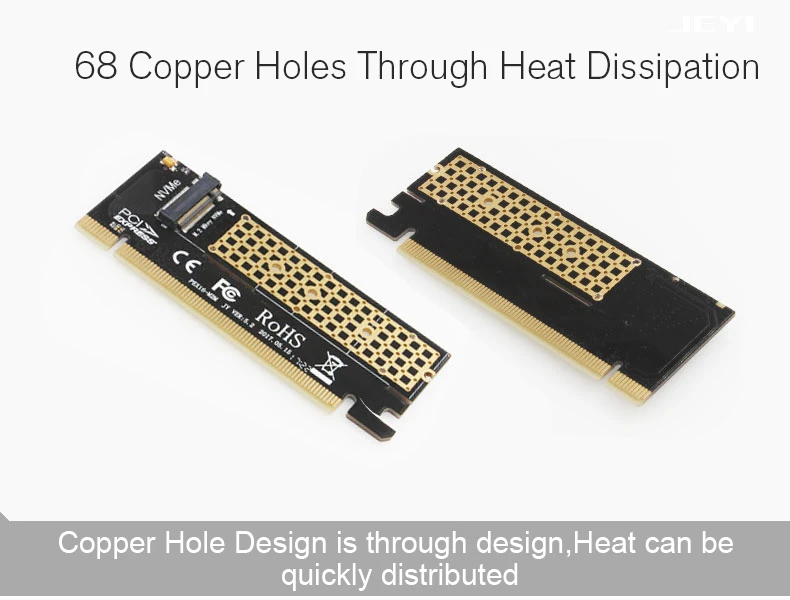 JEYI Cool Swift NVME M.2 X16 PCI-E Riser Card 2280 теплопроводность кремниевые пластины охлаждения пыленепроницаемый алюминиевый лист золотой стержень
