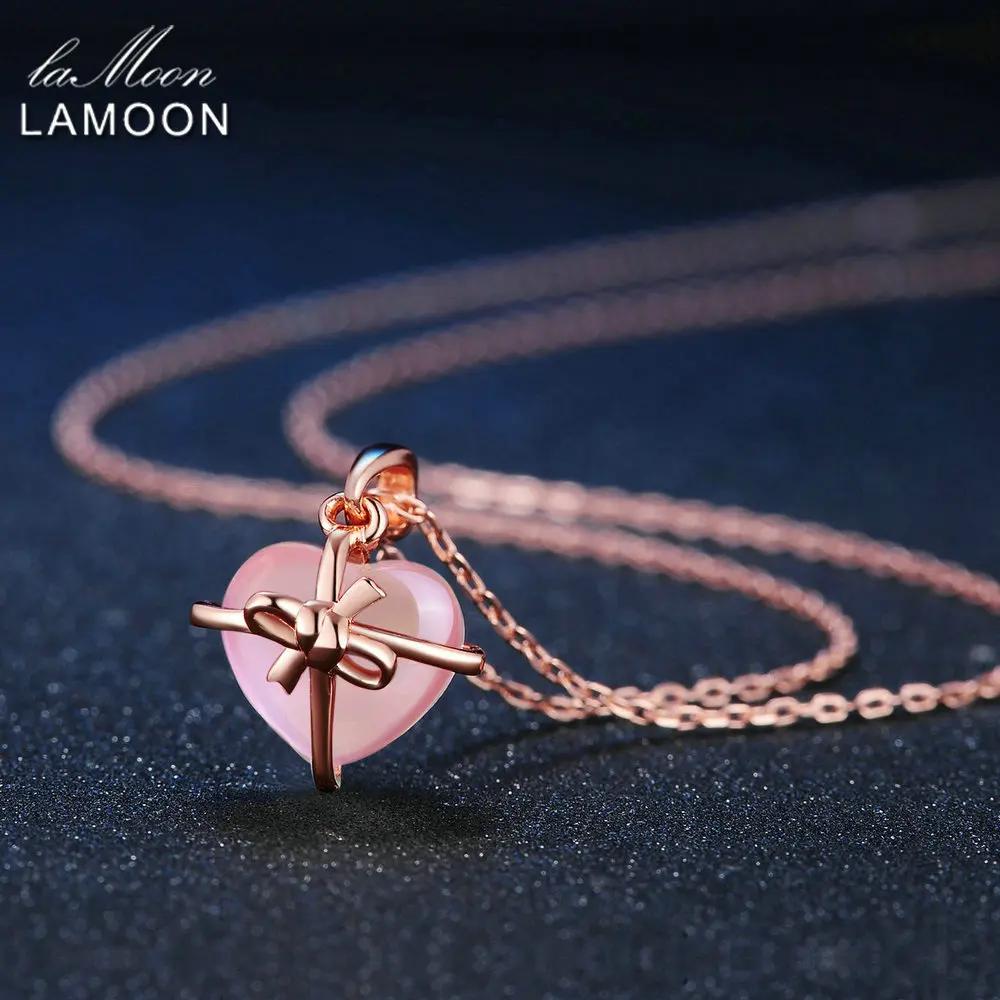 Женская подвеска из серебра 925 пробы с розовым кварцем|necklaces for women|fine jewelrynecklace necklace