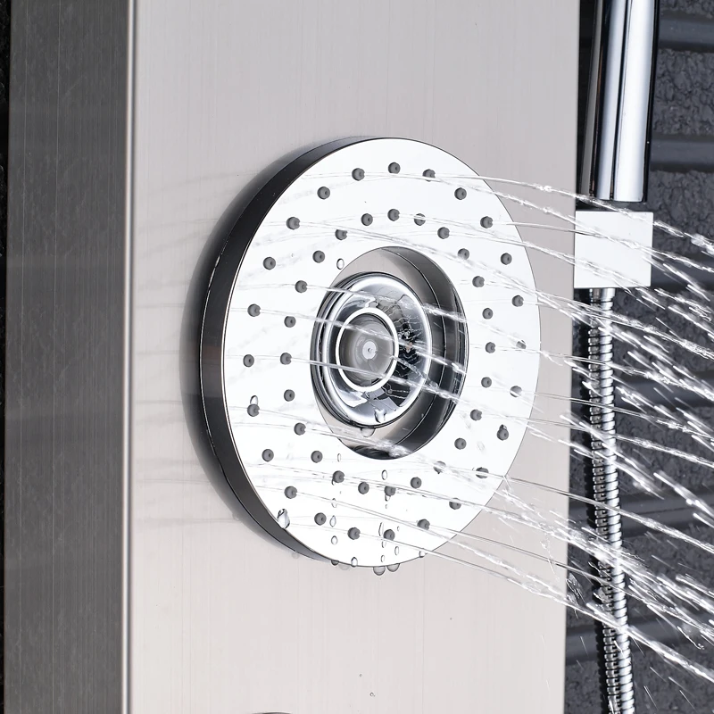 Матовая никелевая светодиодсветильник световая душевая колонка и панели с