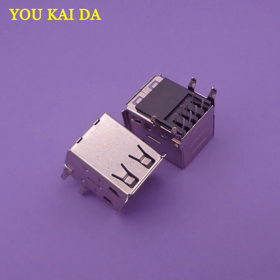 5-200 шт./лот двойной USB 2 0 Тип A гнездо 4 Угловые булавки разъем 90 градусов jack