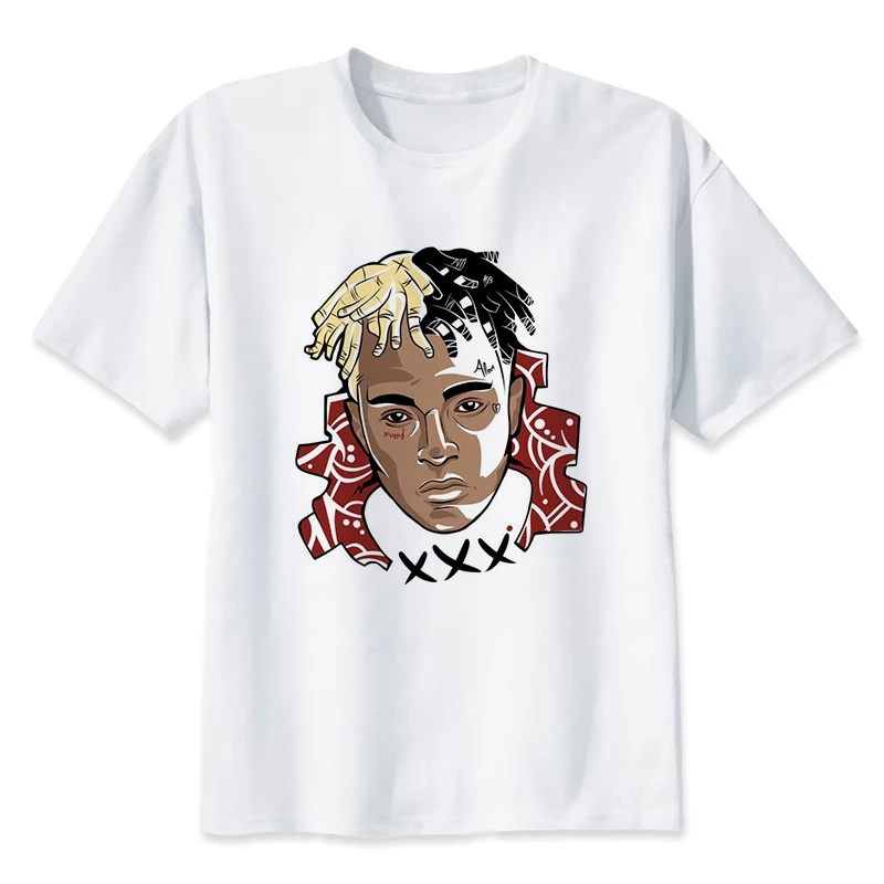 Новые Xxxtentacion характер печати Футболка Для мужчин летние шорты рукавом