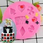 Игральные карты в форме шоколадных конфет, 3D силиконовые формы для помадки, инструменты для шоколада формы украшения торта выпечка торта ко дню рождения