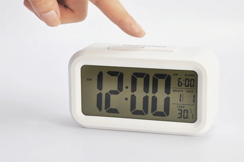 LED Smart Clock Large Digital LCD Display Night Light Alarm Snooze Function With Temperature Luminous Electronic Calendar | Лампы и