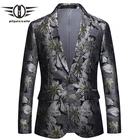 Plyesxale цветочный блейзер для мужчин 2018 брендовая одежда мужской пиджак Slim Fit костюм куртка 5XL 6XL Мужские выходные туфли на выпускной блейзер для вечеринки человек пальто Q393