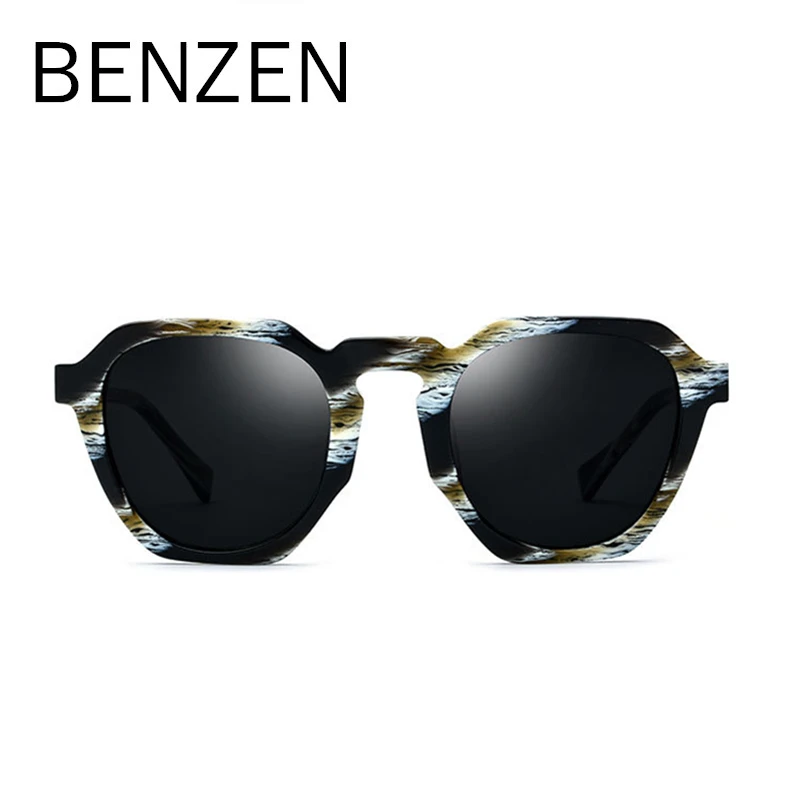 BENZEN, поляризационные солнцезащитные очки, женские, ручной работы, большие, FrameSun очки для вождения, винтажные, для девушек, оттенки, защита от ультрафиолета, чехол 6607