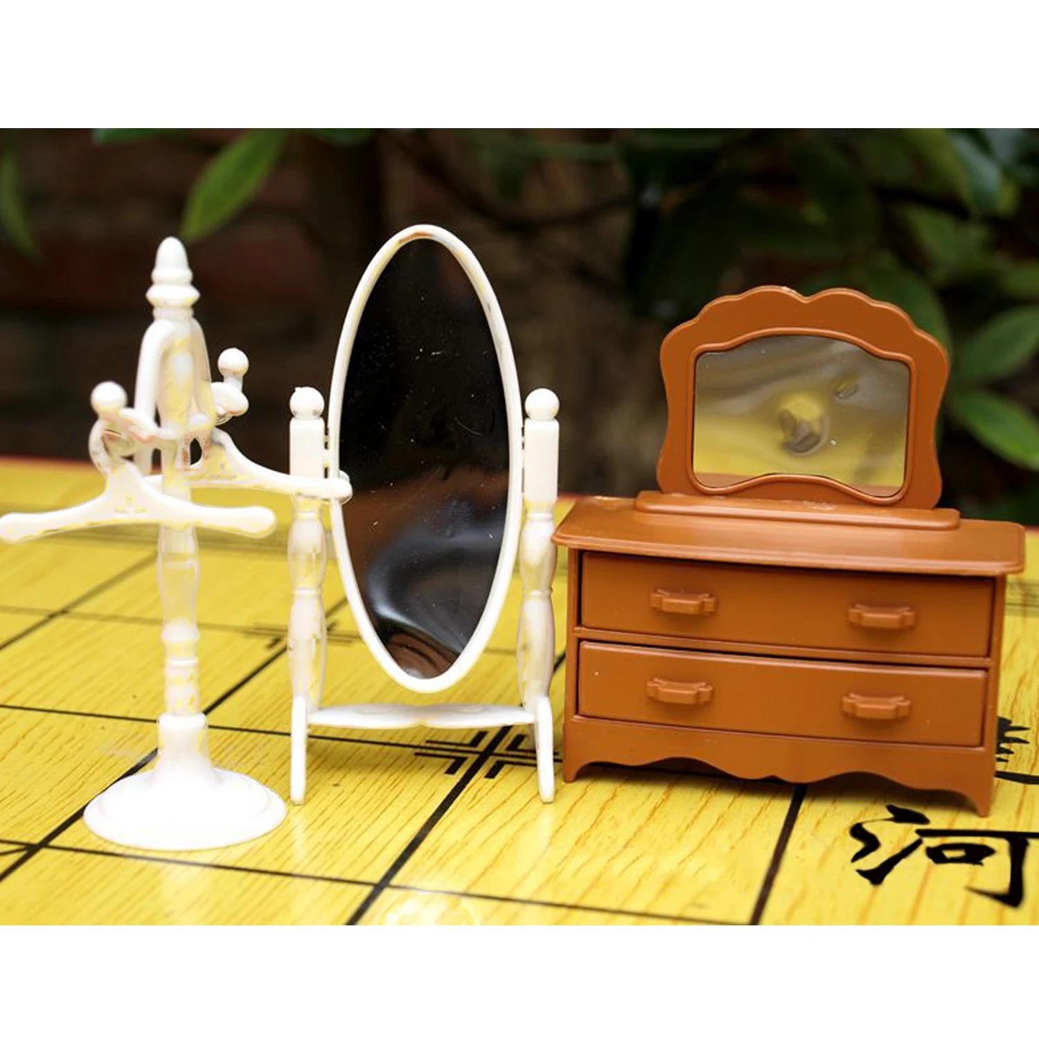 6 шт. миниатюрная мебель для спальни комод стол зеркало игрушки набор Кукольный