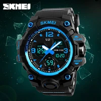 skmei fashion men sports quartz dual display watches shock resist military digital watch waterproof wristwatch relojes hombre
