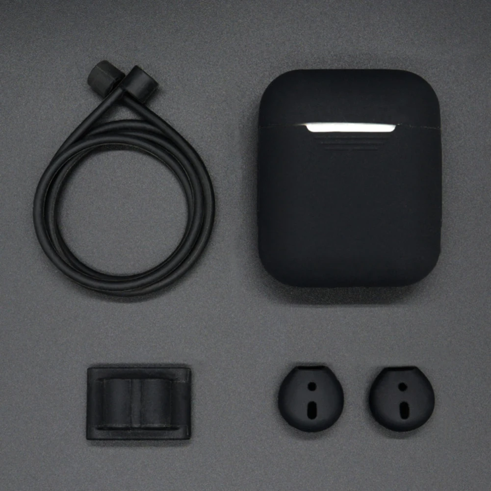 1 5 в 1 силиконовый чехол для Airpods для IPhone Bluetooth/беспроводные наушники защита от потери чехол Чехол для ушных крючков аксессуар 60 - Цвет: 1