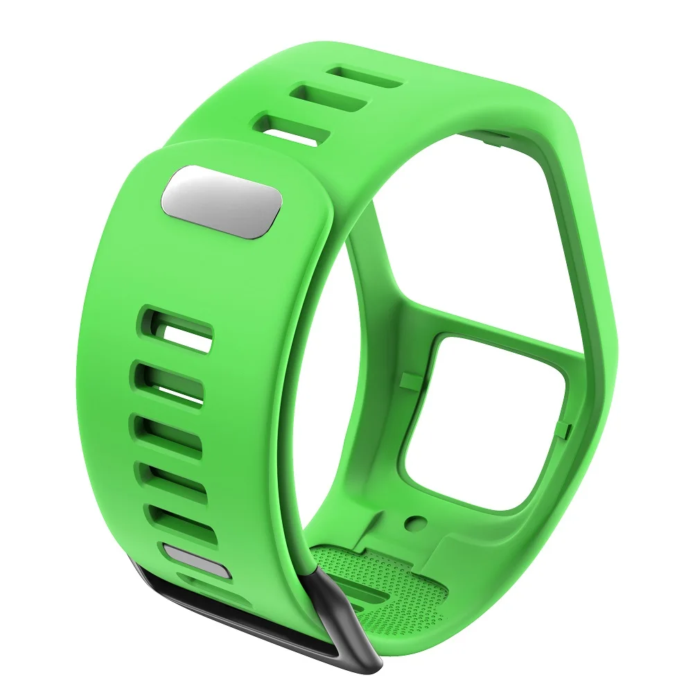 Green Силиконовый сменный ремешок для наручных часов TomTom Runner 2 3 Spark 3 gps спортивные часы TomTom 2 3 серия мягкий смарт-браслет - Цвет ремешка: Green