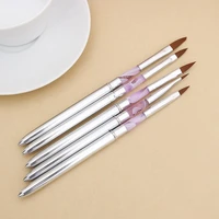 1 pcs acrylic brush sable pink detachable acrylic nail art builder pen durable and reusable nail art beauty tools 5 sizes