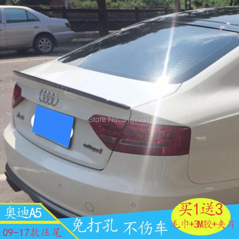 Для Audi A5 2009 2016 ABS Пластик Неокрашенный задний спойлер на крыло крышу багажник губы