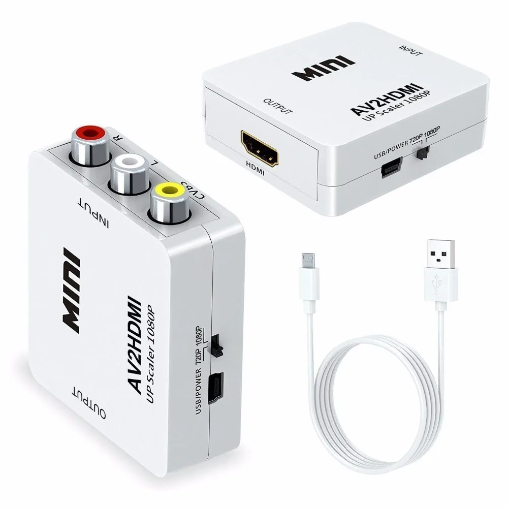 1080 P HDMI Интерфейс к RCA К AV AV2HDMI Мини преобразователь сигнала мини HD Video Converter Box |