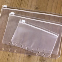 5pcslot a5 a6 a7 file holder transparent pvc loose leaf pouch self styled zipper filing organizer bags