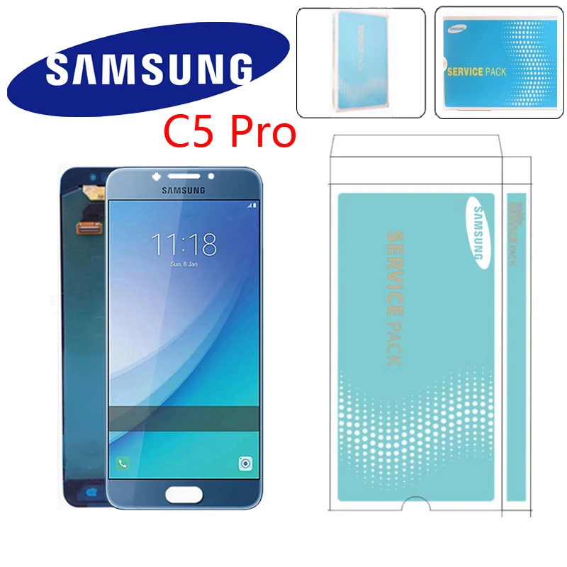 Оригинальный 5 2 дюймовый AMOLED дисплей для SAMSUNG Galaxy C5 pro C5010 ЖК с кодирующий