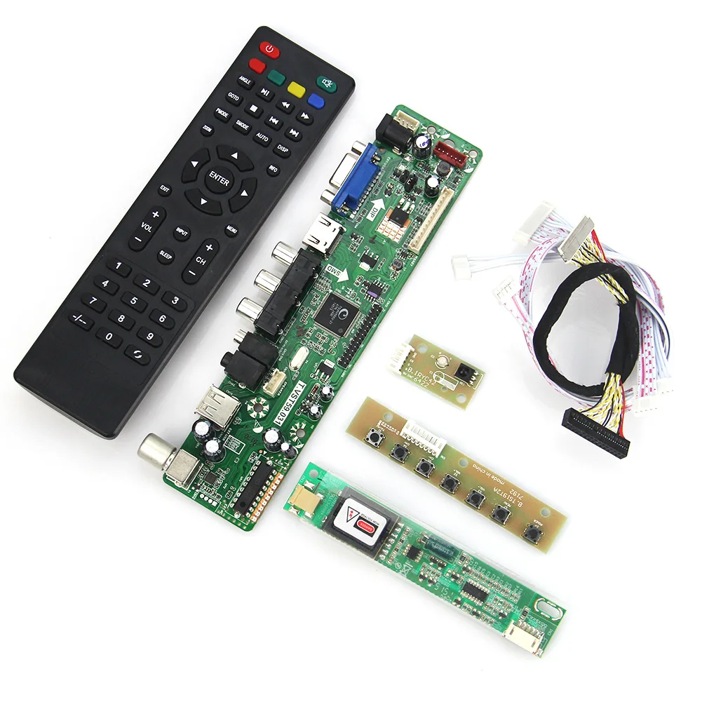 Плата драйвера контроллера ЖК светодиодный T.VST59.03 для LP154WX4-TLD2 (TV + HDMI VGA CVBS USB) LVDS