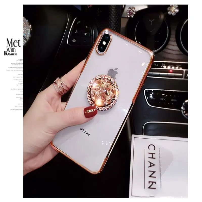 Гальваническим ювелирное держатель дрели телефонные чехлы для iPhone X Case Xs Max Xr 6 6s 7