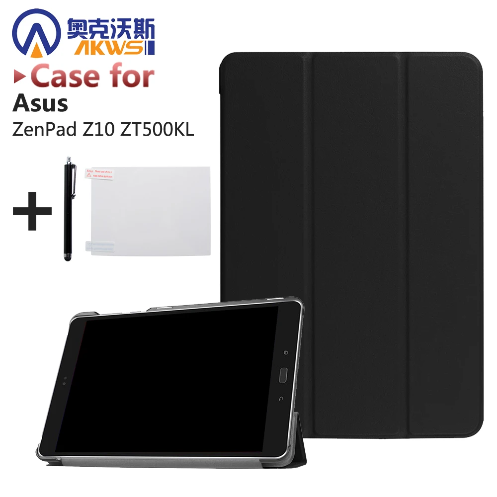 Ultra Slim PU Leather Case Stand Cover for ASUS ZenPad Z10 ZT500KL 9.7'' Tablet + Screen Protector Film Stylus | Компьютеры и