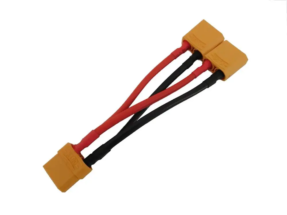 1 Female to 2 Male XT90 Параллельный разъем 12AWG батарея Y сплиттер кабель для FPV Lipo батареи - Цвет: 1 Female to 2 Male