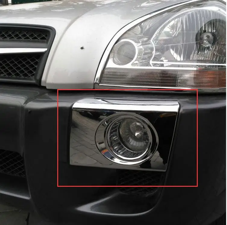 

car-styling case For Hyundai Tucson 2004 2005 2006 2007 2008 2009 ABS Chrome Front Fog Light Lamp Cover Trim car styling