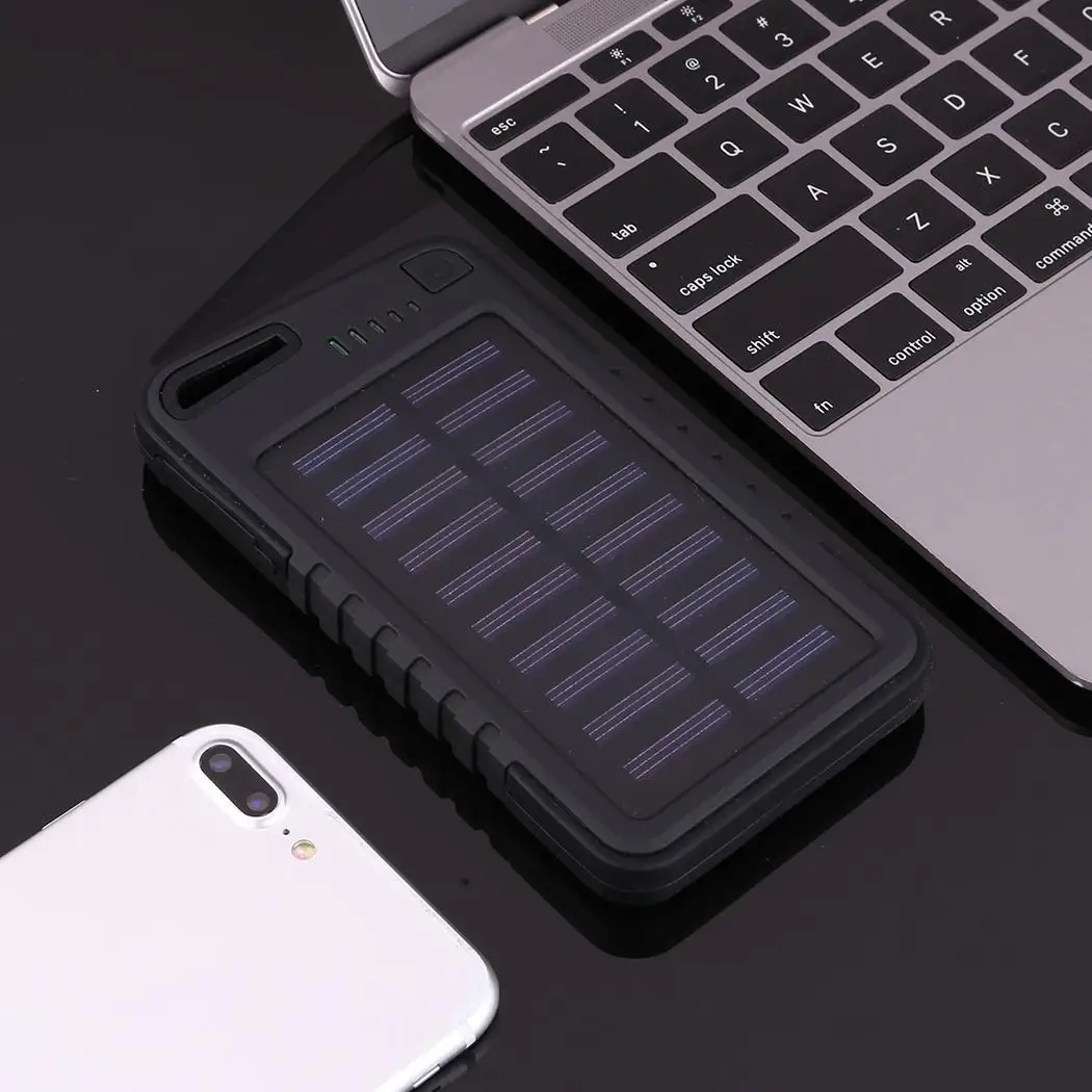 Внешний портативный двойной USB Солнечный внешний аккумулятор для iPhone Samsung Huawei Xiaomi