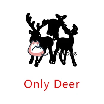 Only Deer Дерево дом олень металлические рождественские Вырубные штампы трафареты для DIY бумажные карточки для скрапбукинга ремесленные штампы тиснение вырубки новые - Цвет: Only Deer