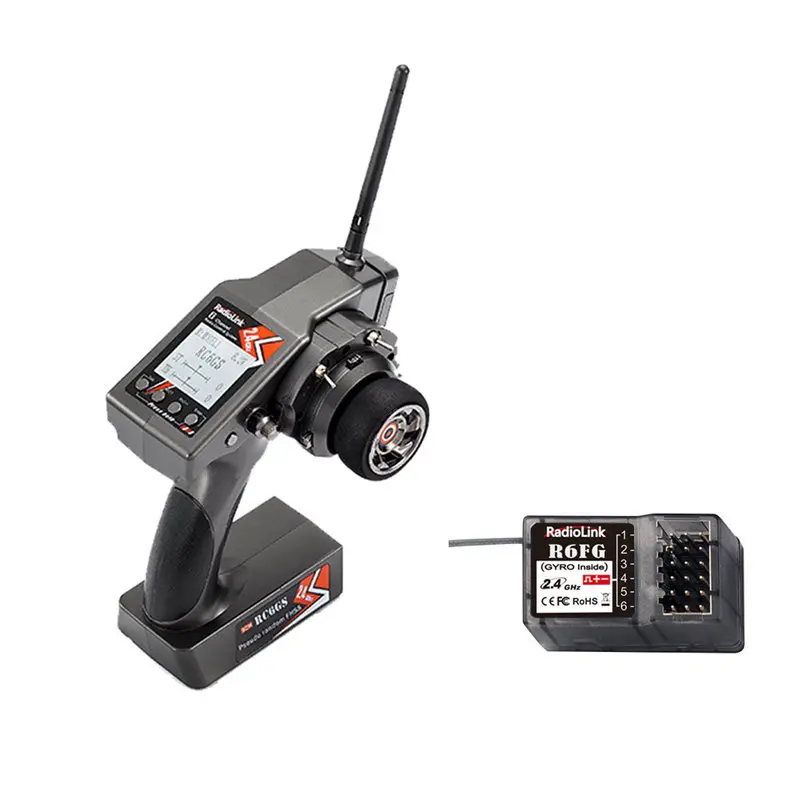 6 канальный передатчик RadioLink RC6GS с гироскопом R6FG для радиоуправляемого автомобиля