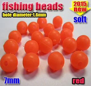 7mm red 500pcs Мягкие бусины для рыбалки, светящиеся круглые бусины, размер: 5MM6MM7MM8MM, количество: 500 шт./лот - Цвет: 7mm red 500pcs