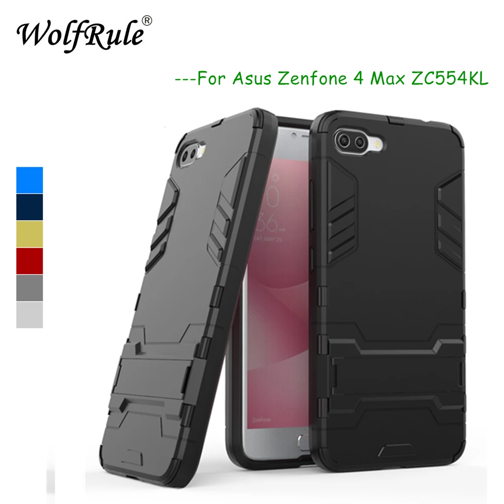 Чехол wolfrole Capa Asus Zenfone 4 Max ZC554KL чехол из ТПУ и поликарбоната с подставкой для Pro Plus