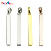 beadsnice 925 sterling silver bar tag pendant for bar necklace making 4 sided long bar stick silver charm for diy gift id34505