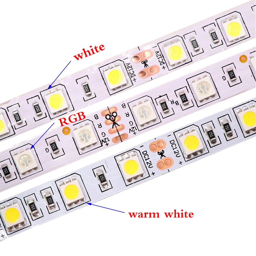 

120Leds/m Cold White/Warm White/Ice Blue/Red 5054 LED Strip Waterproof DC12V 5M 600 LED Ribbon Tape Light Brighter Than 5050 Led