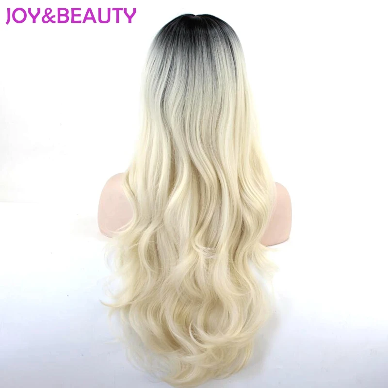 JOY& BEAUTY Ombre черный золотой длинные волнистые парик термостойкие синтетические волосы 70 см для женщин Косплей парики