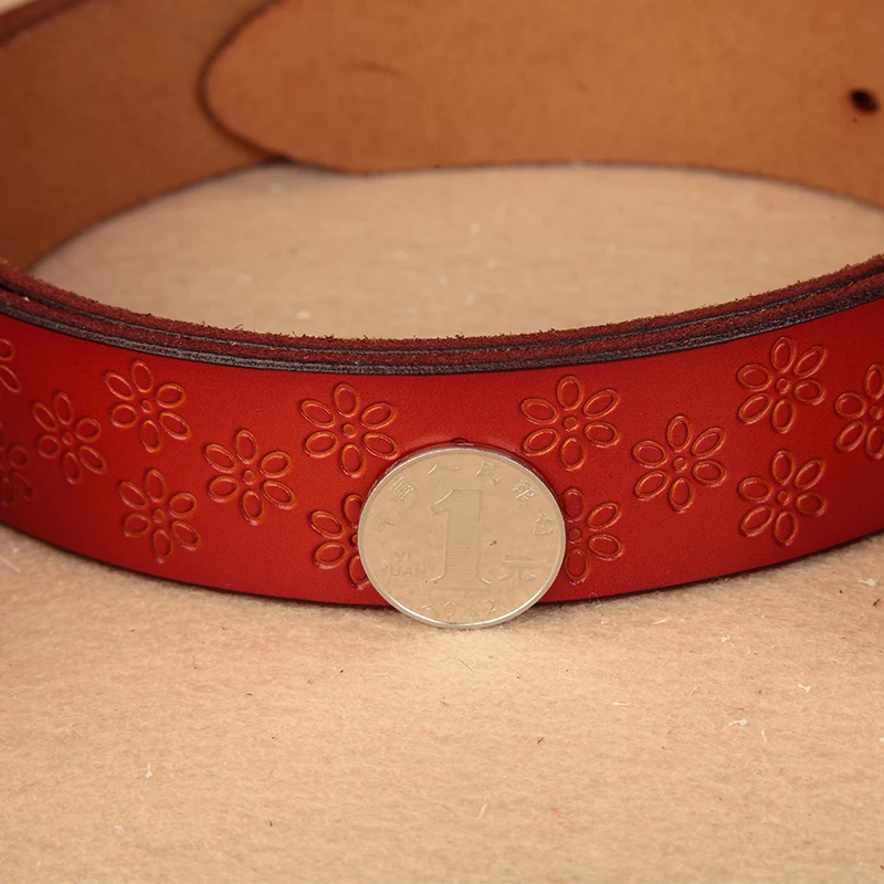 2021 New Hot Sale Belt European Women Fashion Vintage Print Casual Genuine Leather Cowskin Wide Waist Belt For Pants