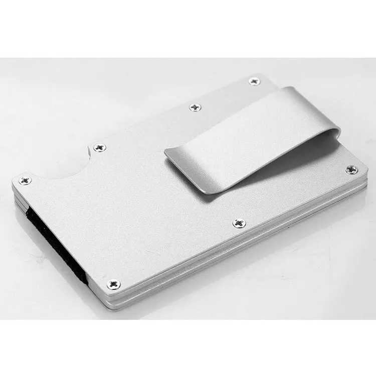 silver Metal clip Металлический Мини зажим для денег модный бренд черный белый держатель для кредитных карт с RFID Анти-главный кошелек - Цвет: silver Metal clip