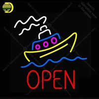 neon sign for open with boat neon bulb sign handcraft signboard hotel dropshipping neon light sign light up wall beer bar lamps
