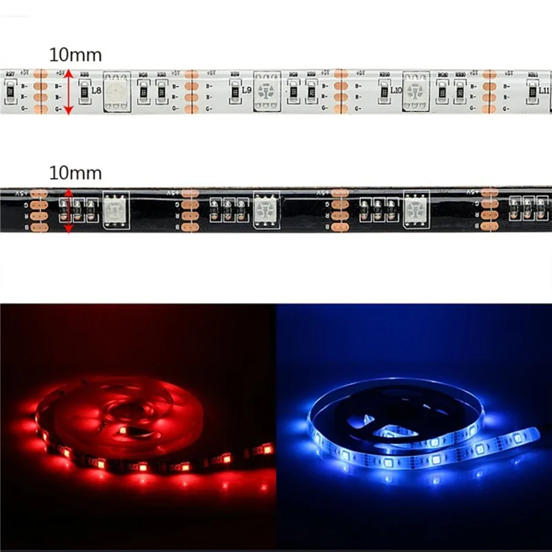 USB СВЕТОДИОДНЫЙ светильник полосы 5050 RGB Красочная ТВ фон ing 5V 2 м 3 гибкий 44