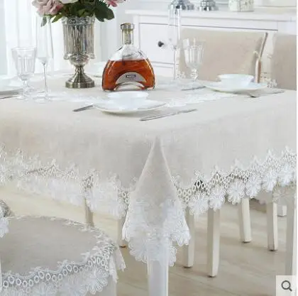 Европейская роскошная хлопковая скатерть fibe для обеденного стола крышка белого