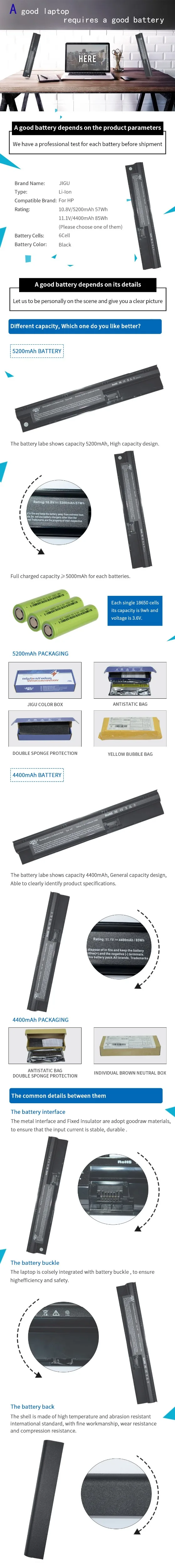 JIGU ноутбука Батарея для hp ProBook 440 445 450 455 470 3ICR19/65-3 707616-141 708457-001 708458-001 аккумулятор большой емкости HSTNN-W99C YB4J