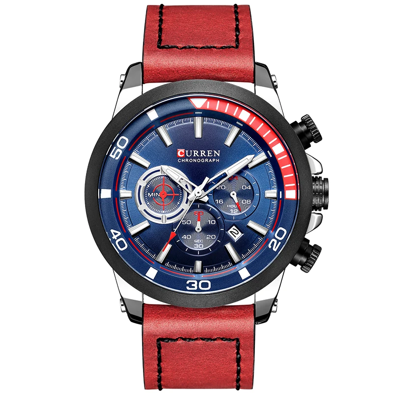 

CURREN Top Brand Luxury Men's Fashion Quartz Watch Men Leather Chronograph Sports Watches Male Military Clock Relogio Masculino