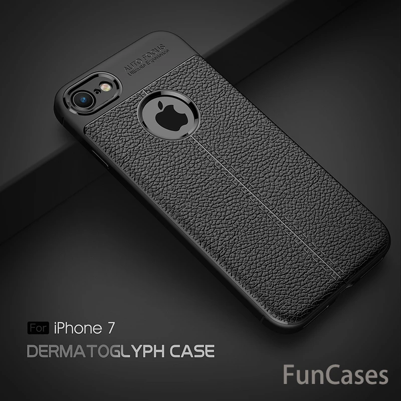 Роскошные противоударный Мягкие TPU Чехлы для iPhone 7 брендовые кожаные мобильный
